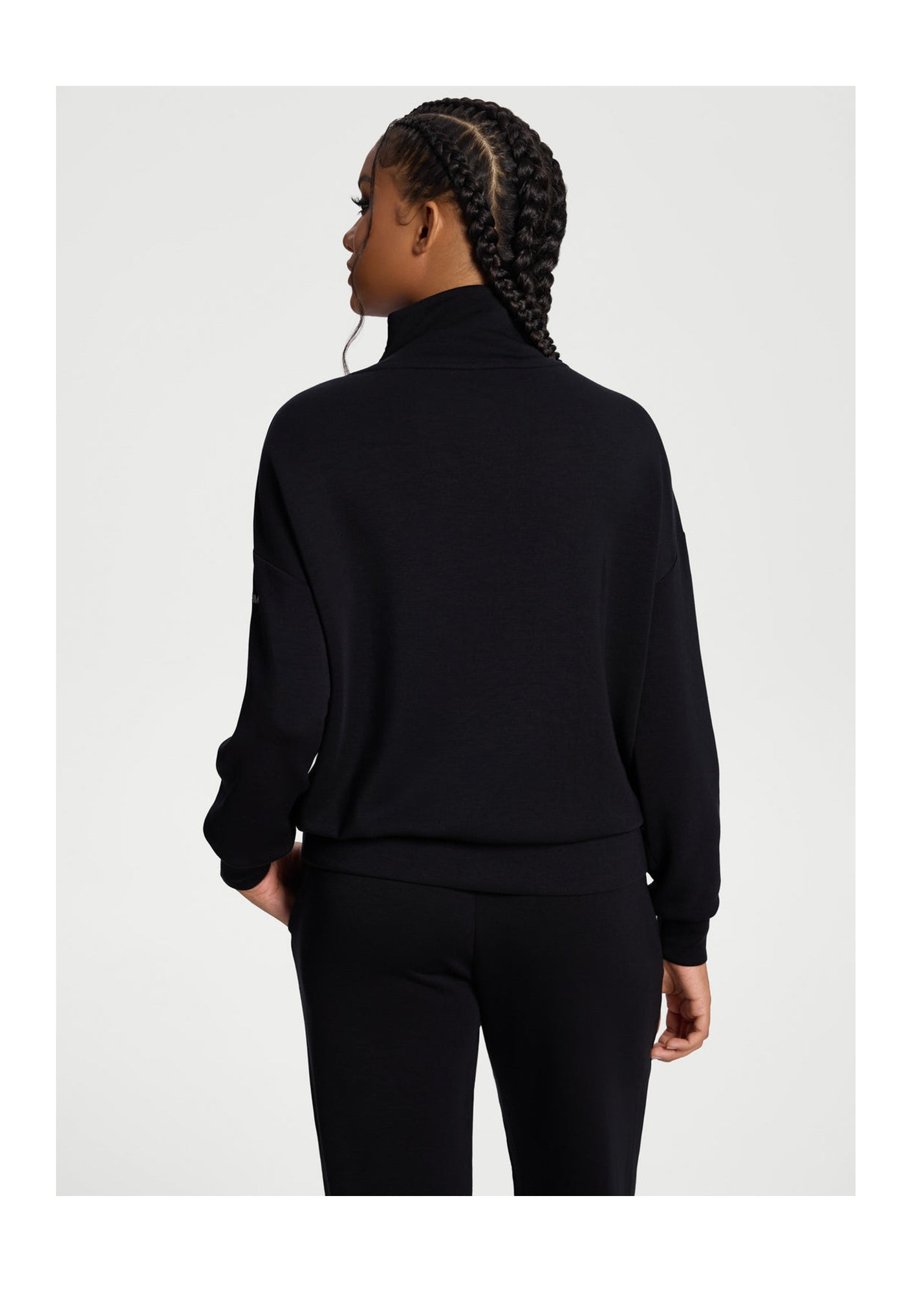 Half-Zip Long Sleeve Sweatshirt | Black