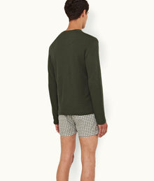 Harrison Cashmere Classic Fit Long-Sleeve Cashmere T-Shirt | Forest Night