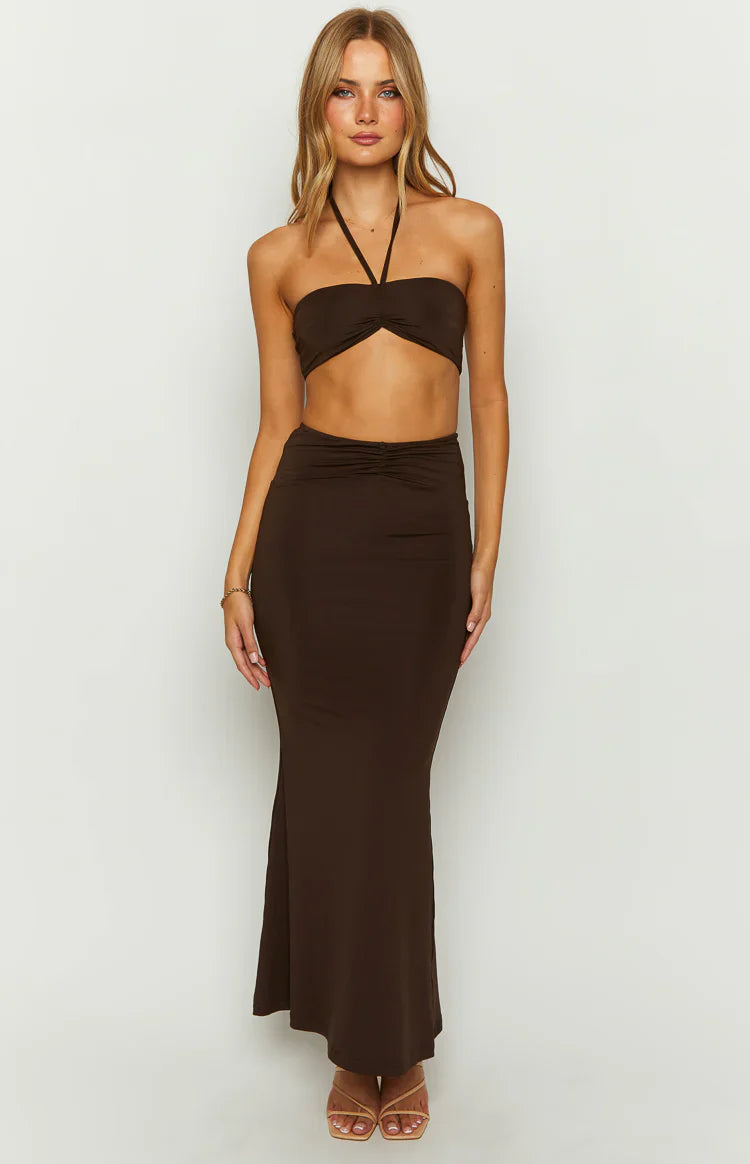 Haylo Maxi Skirt | Chocolate
