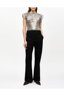 Heavy Cotton Tailoring Flared Trousers | Black