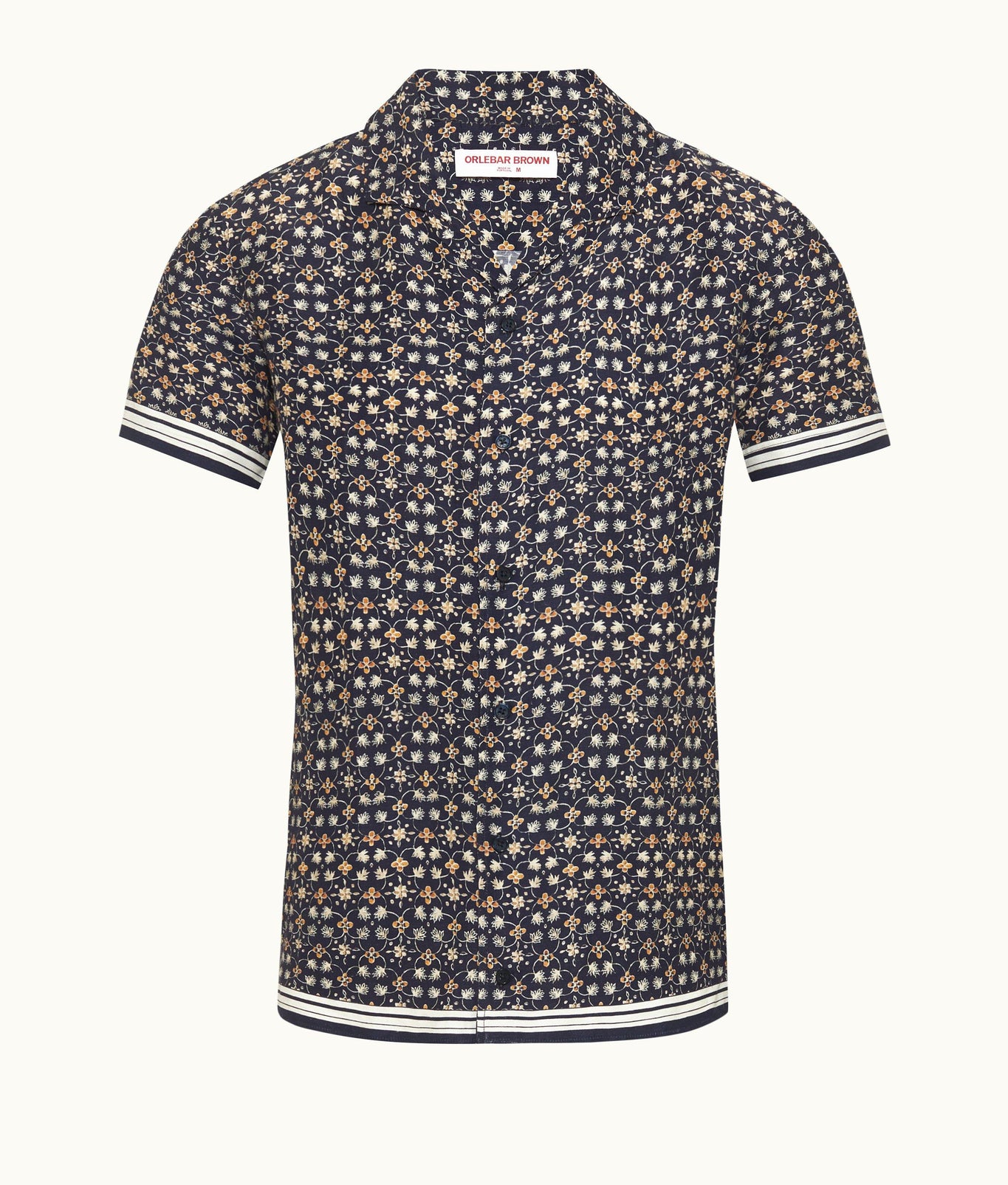 Hibbert Fiore Print Classic Fit Capri Collar Shirt | Night Iris
