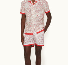 Hibbert Floral Nouveau Print Classic Fit Capri Collar Shirt | Summer Red/White Sand