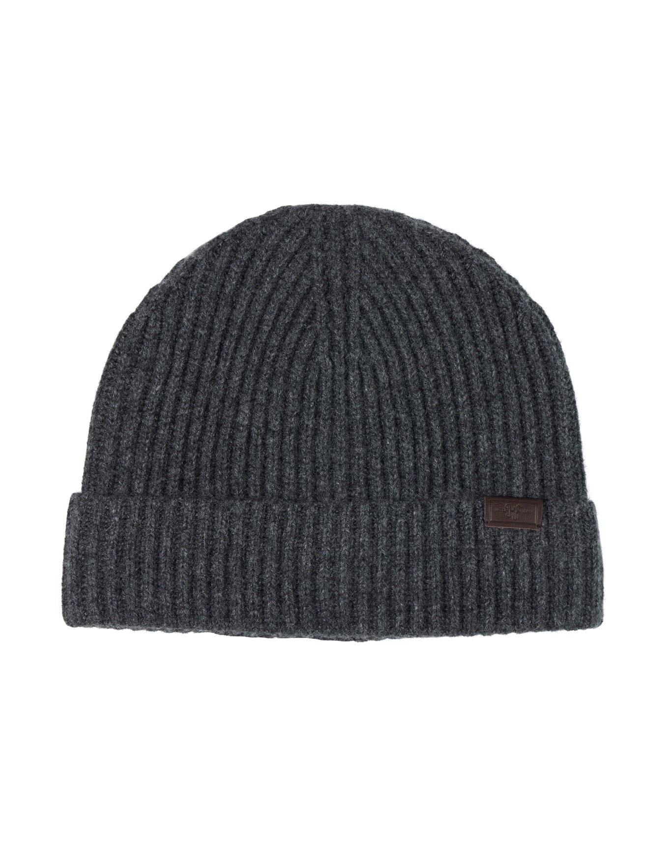 Hickey Freeman | Men | Cashmere Chunky Rib Hat | Charcoal