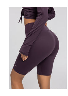 High-Waisted Performance Biker Shorts | Midnight Plum