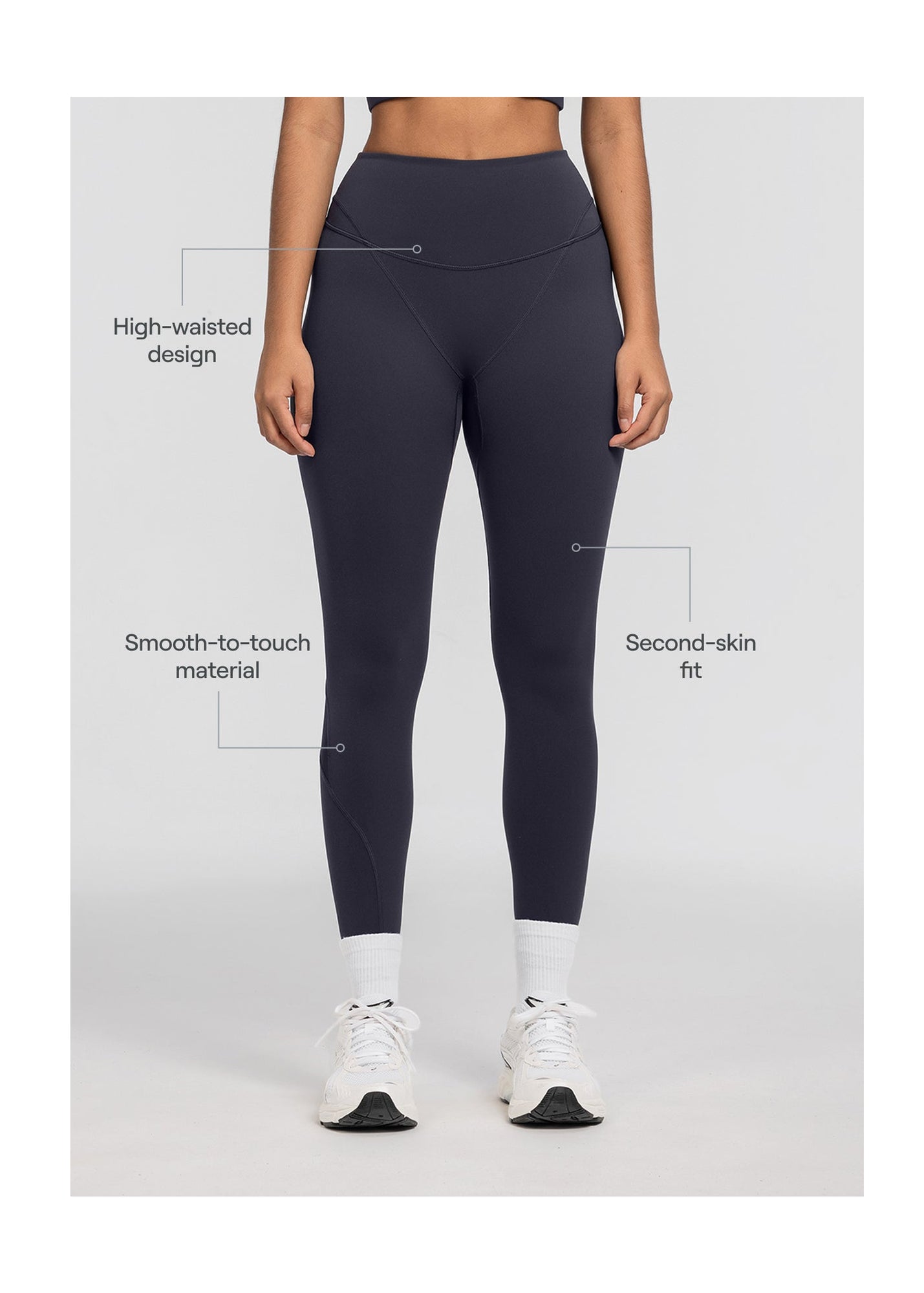 High-Waisted Stretch Performance Leggings | Charcoal