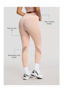 High-Waisted Stretch Performance Leggings | Seashell