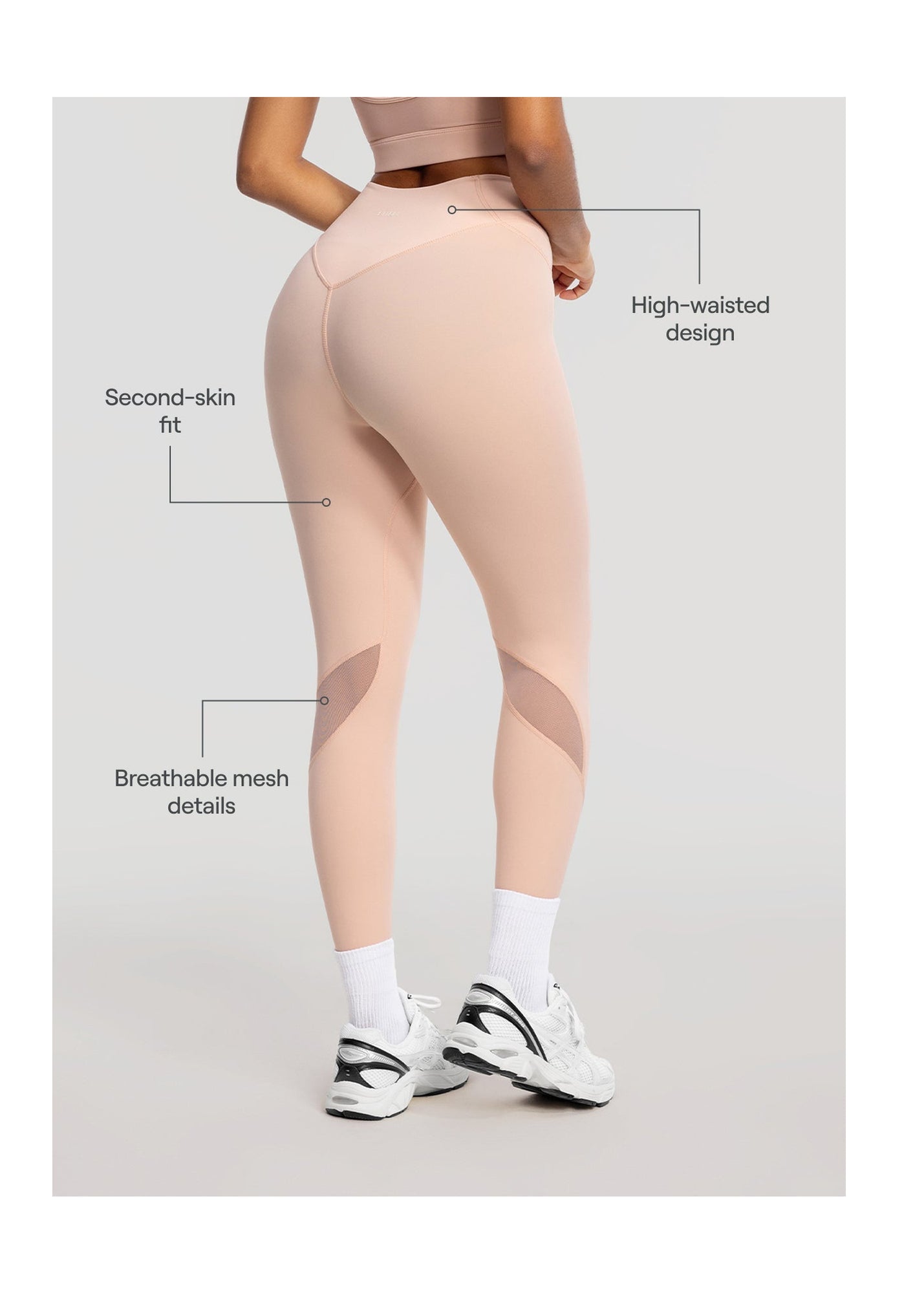 High-Waisted Stretch Performance Leggings | Seashell