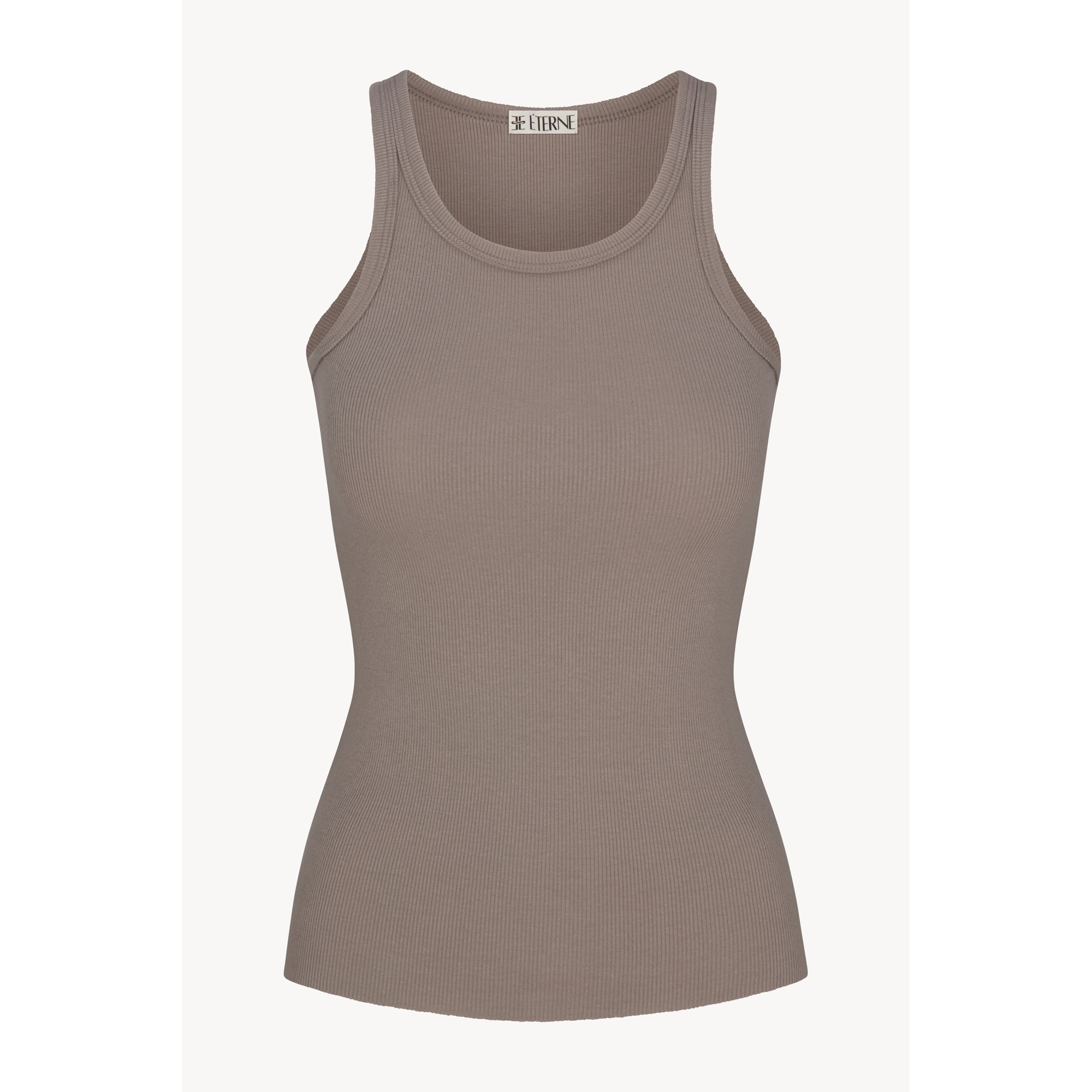 High Neck Fitted Tank | Clay