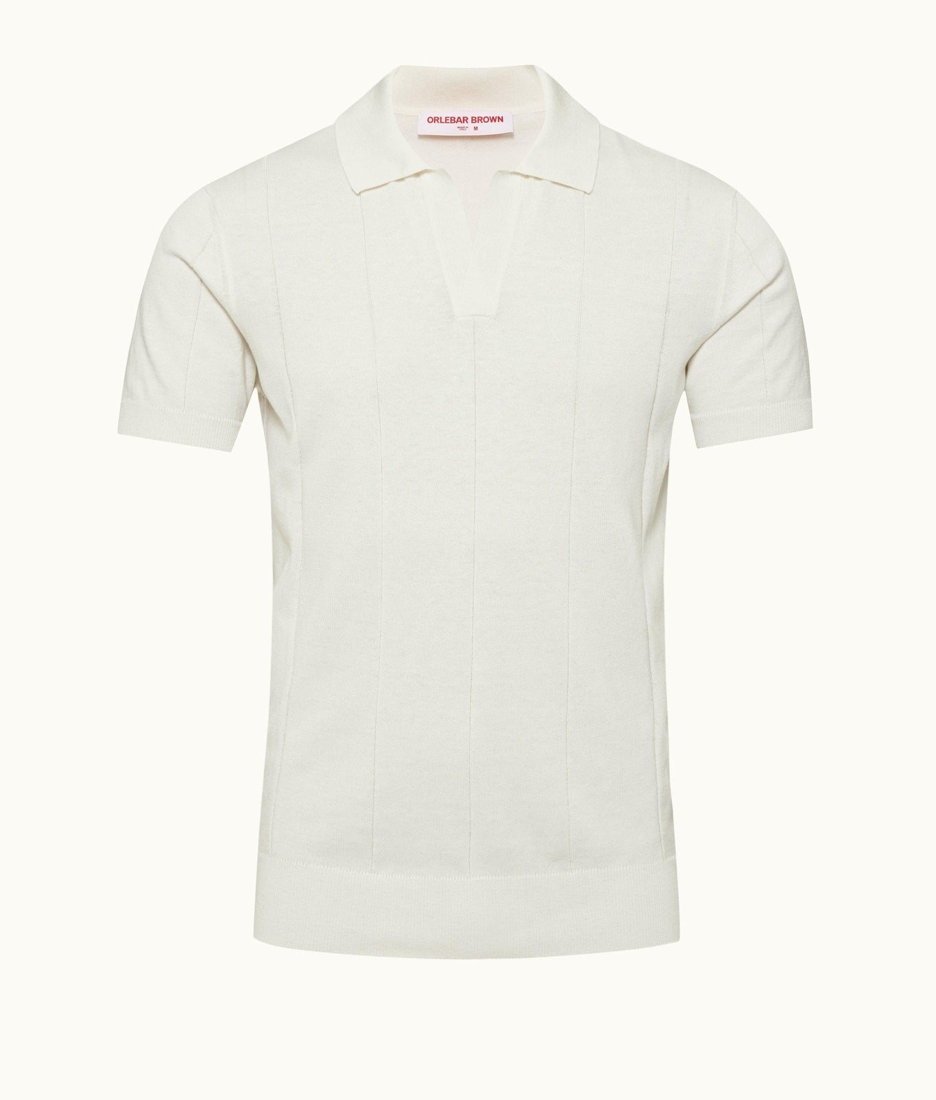 Horton Cotton Silk Tailored Fit Silk-Cotton Polo Shirt | White Sand