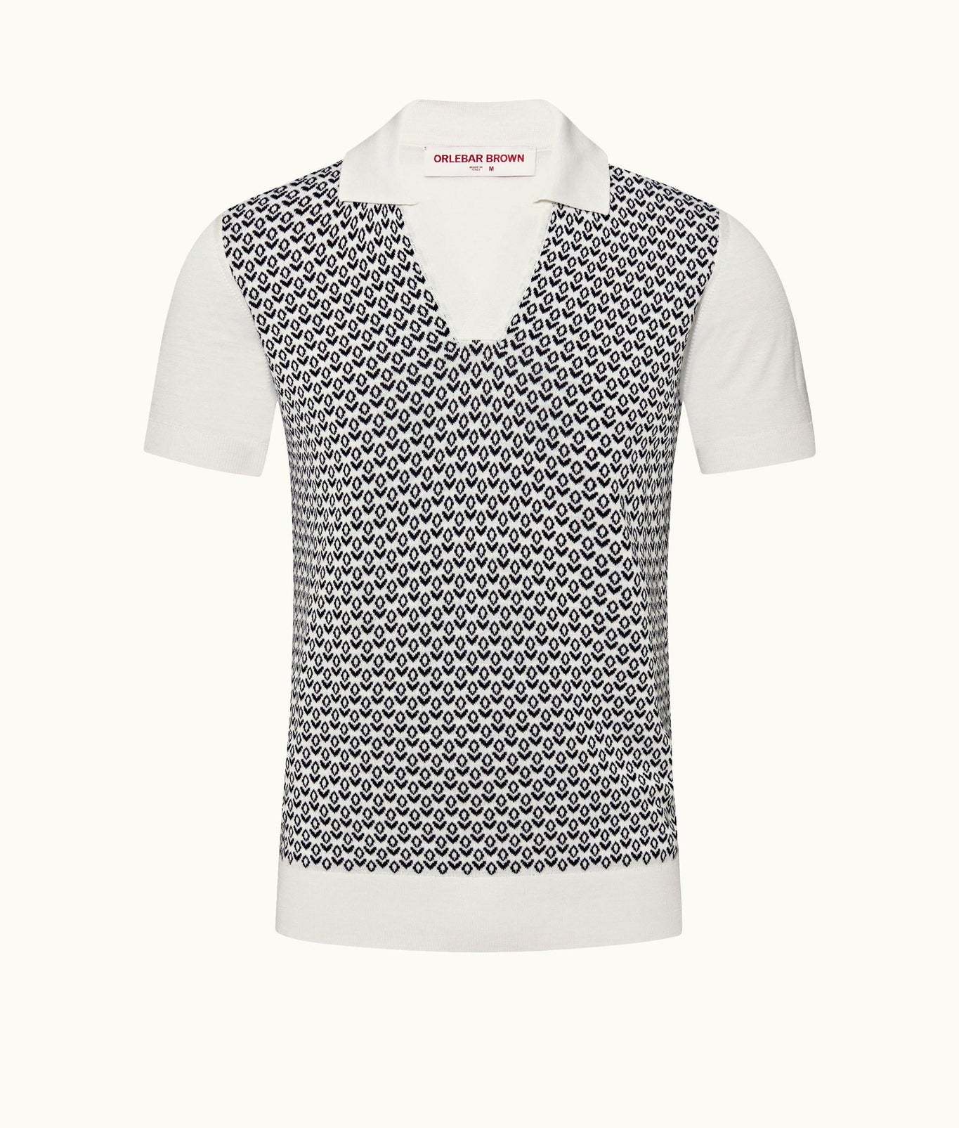 Horton Jacquard Tailored Fit Knit Polo Shirt | Night Iris/White Sand