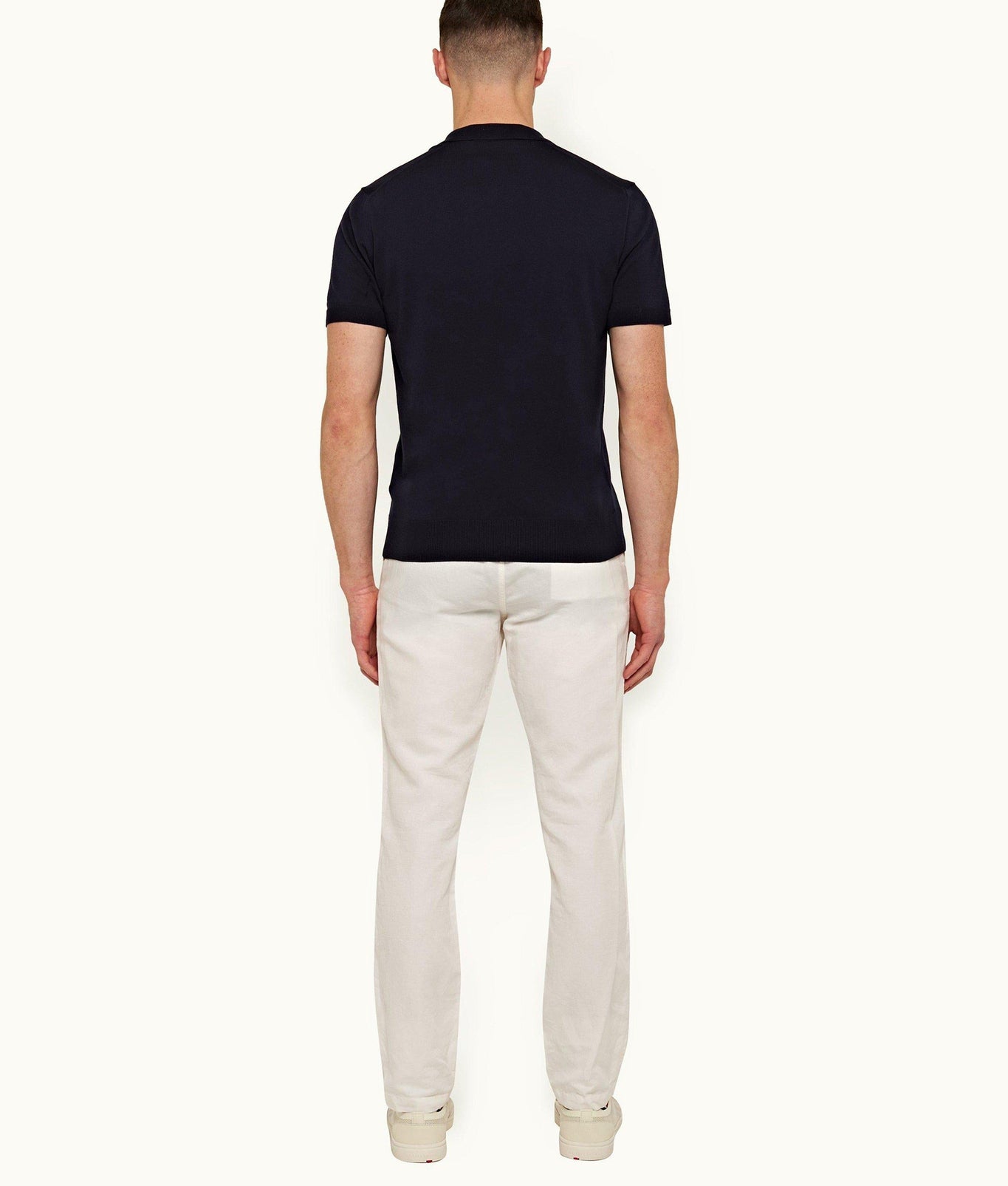 Horton Stripe Tailored Fit Organic Cotton Polo Shirt | Navy