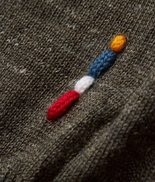 Horton Tipping Multi-Stripe Tipping Merino-Silk Polo Shirt Knitted | Smoked Tea/White Sand