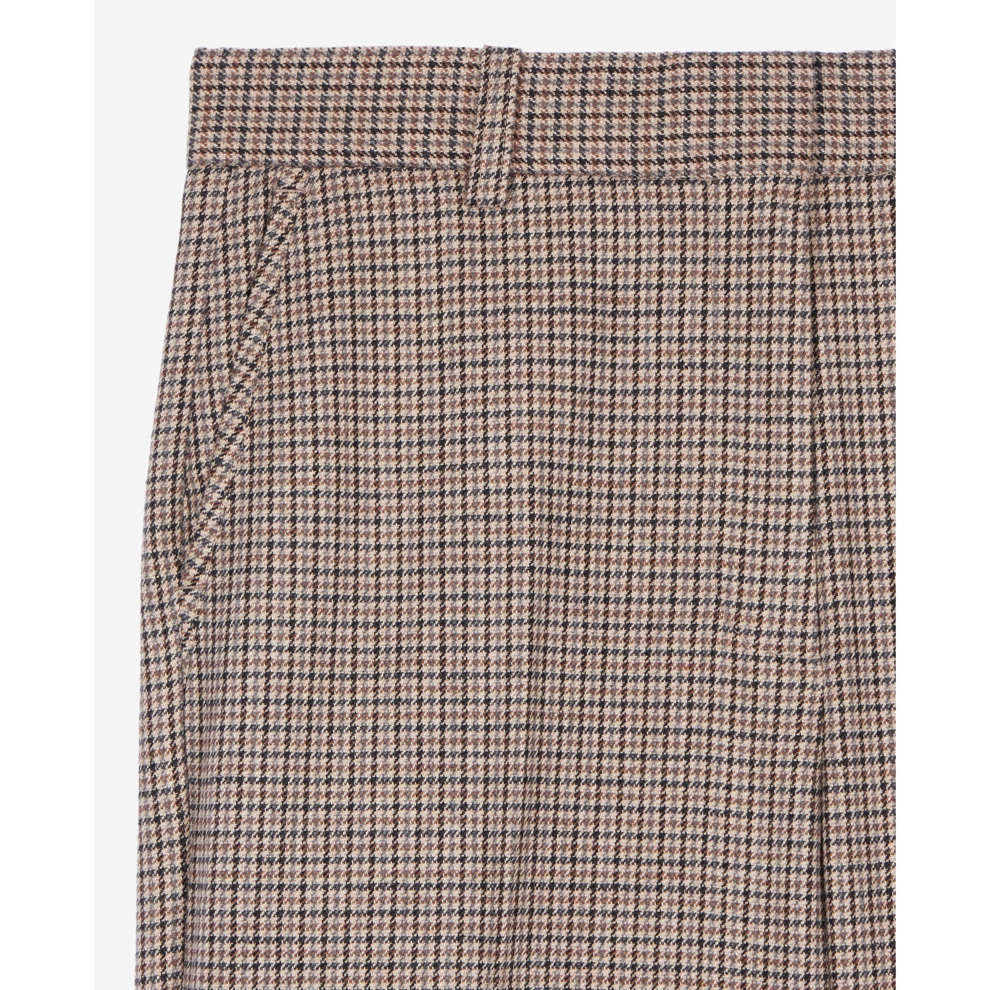 Houndstooth Straight-Leg Trousers | Women | Beige x Brown