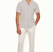Howell Towelling Relaxed Fit Capri Collar Short-Sleeve Cotton Shirt | Cinder