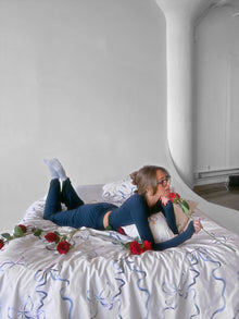 Long Sleeve Crewneck Top | Dark Navy