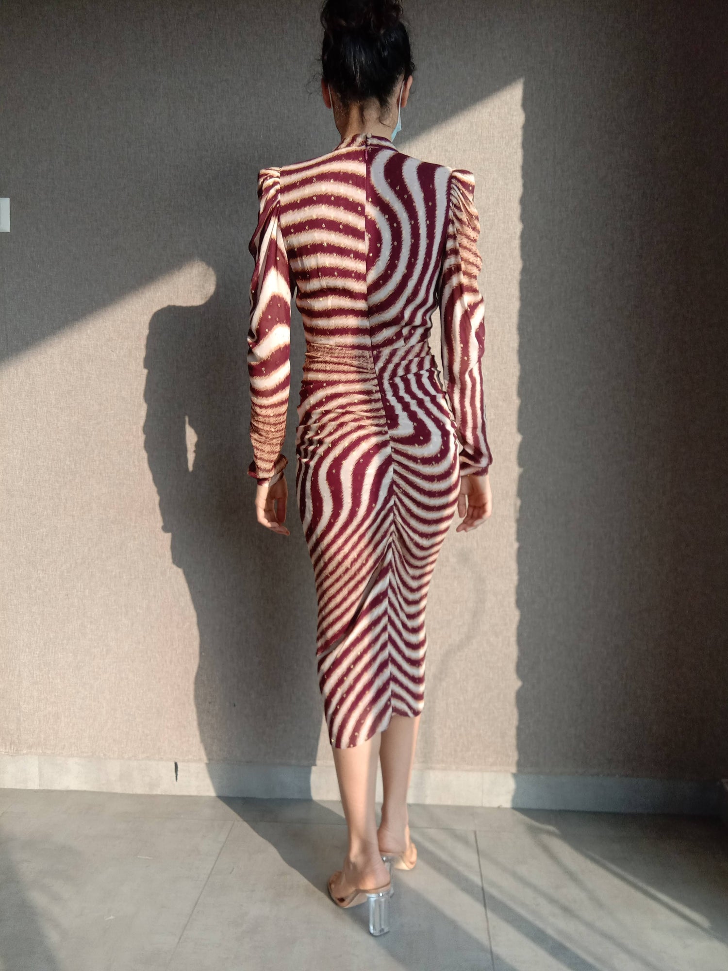 Midi Dress | Brown Zebra Print