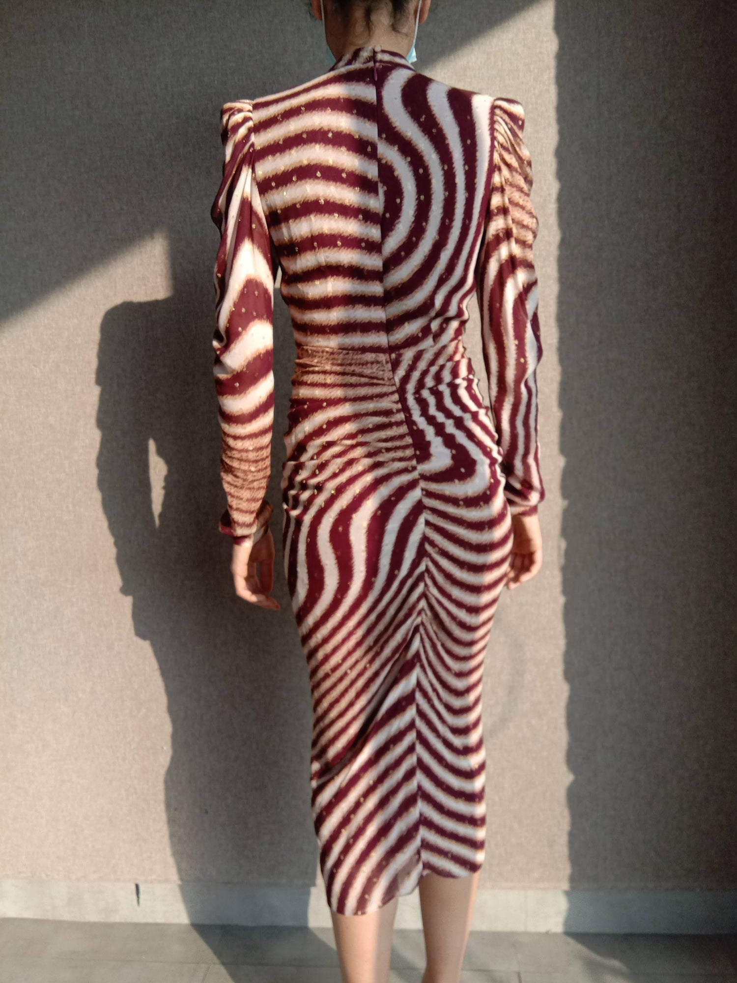 Midi Dress | Brown Zebra Print