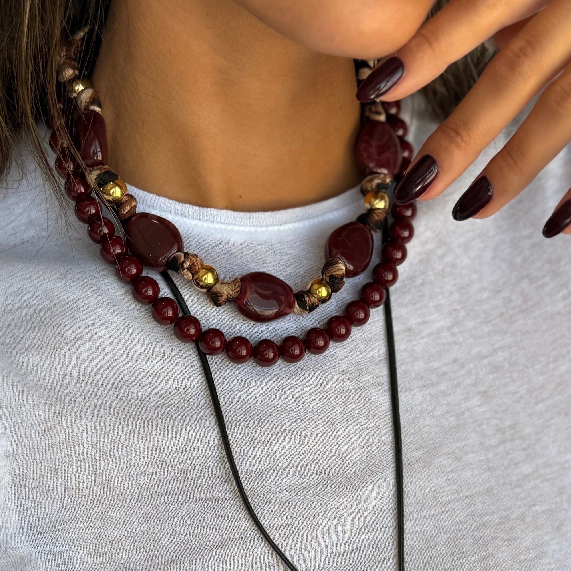 Bandana Wrap Gold Bead Necklace - Adina's Jewels