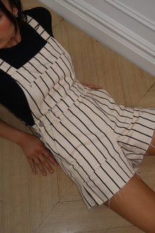 Slit Overall Short | Black/Antique White