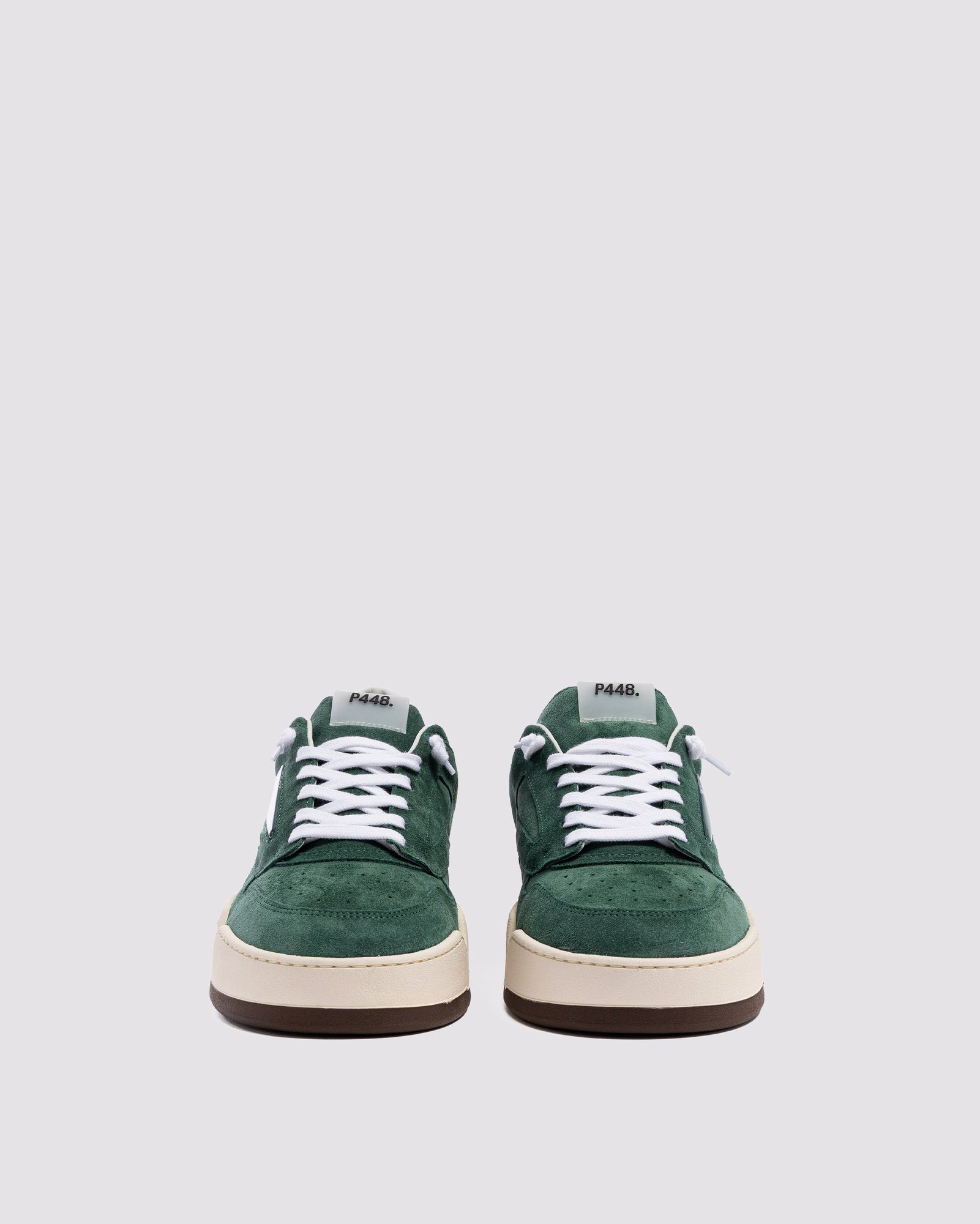 Front angle of green sneakers