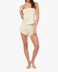 Square Neck Tank | Cream/Mocha Mousse