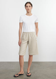 supima cotton cropped perfect s/s in white