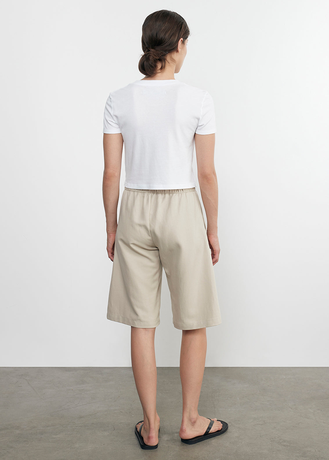 supima cotton cropped perfect s/s in white