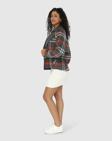 I'm Yours Wool Blend Peacoat | Women | Charcoal Plaid