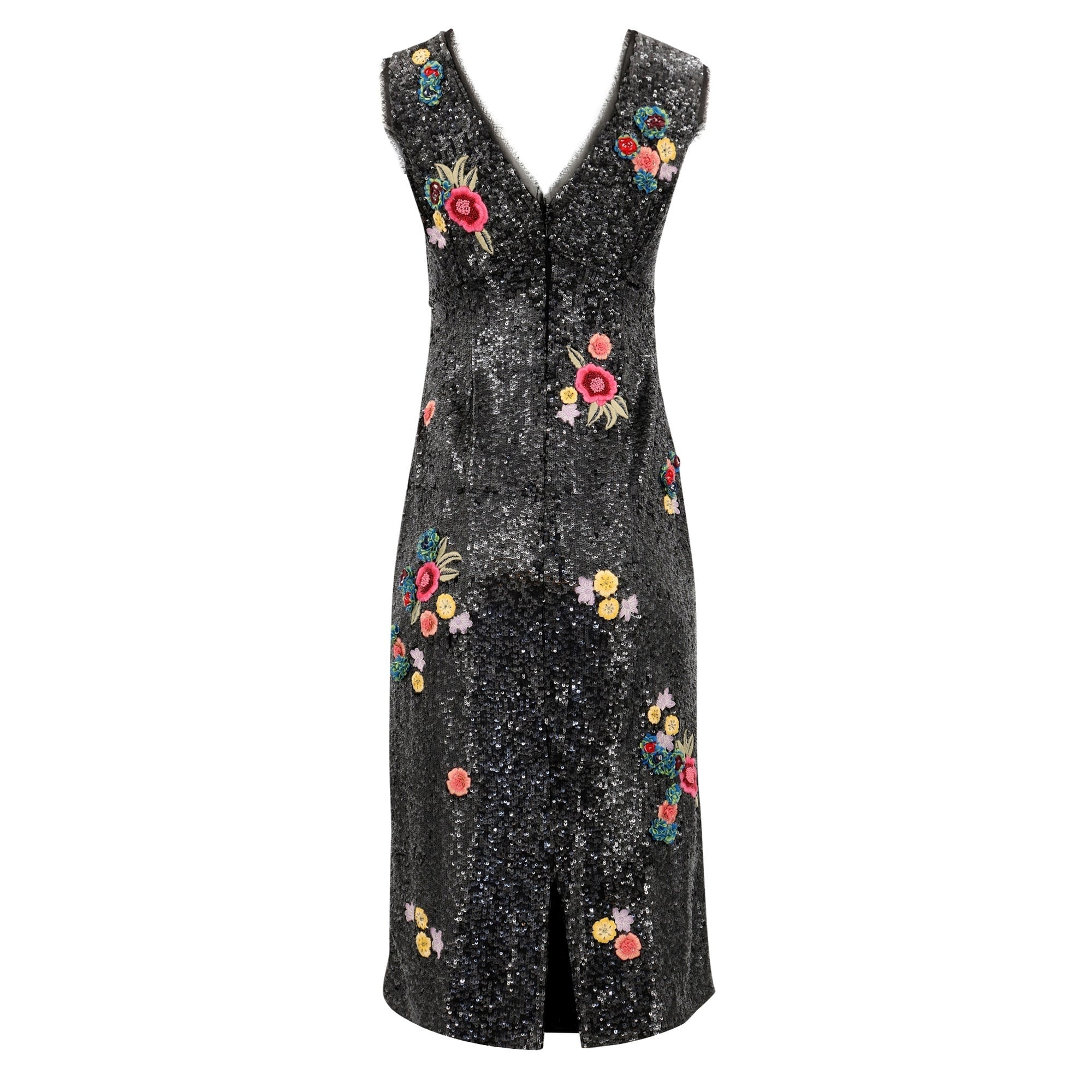 Ingrid Dress | Black Sequin Floral