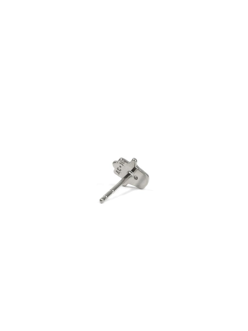 Jac+Jo Icon Hamsa Studs | White Sapphire | 925 Rhodium Plated Sterling Silver