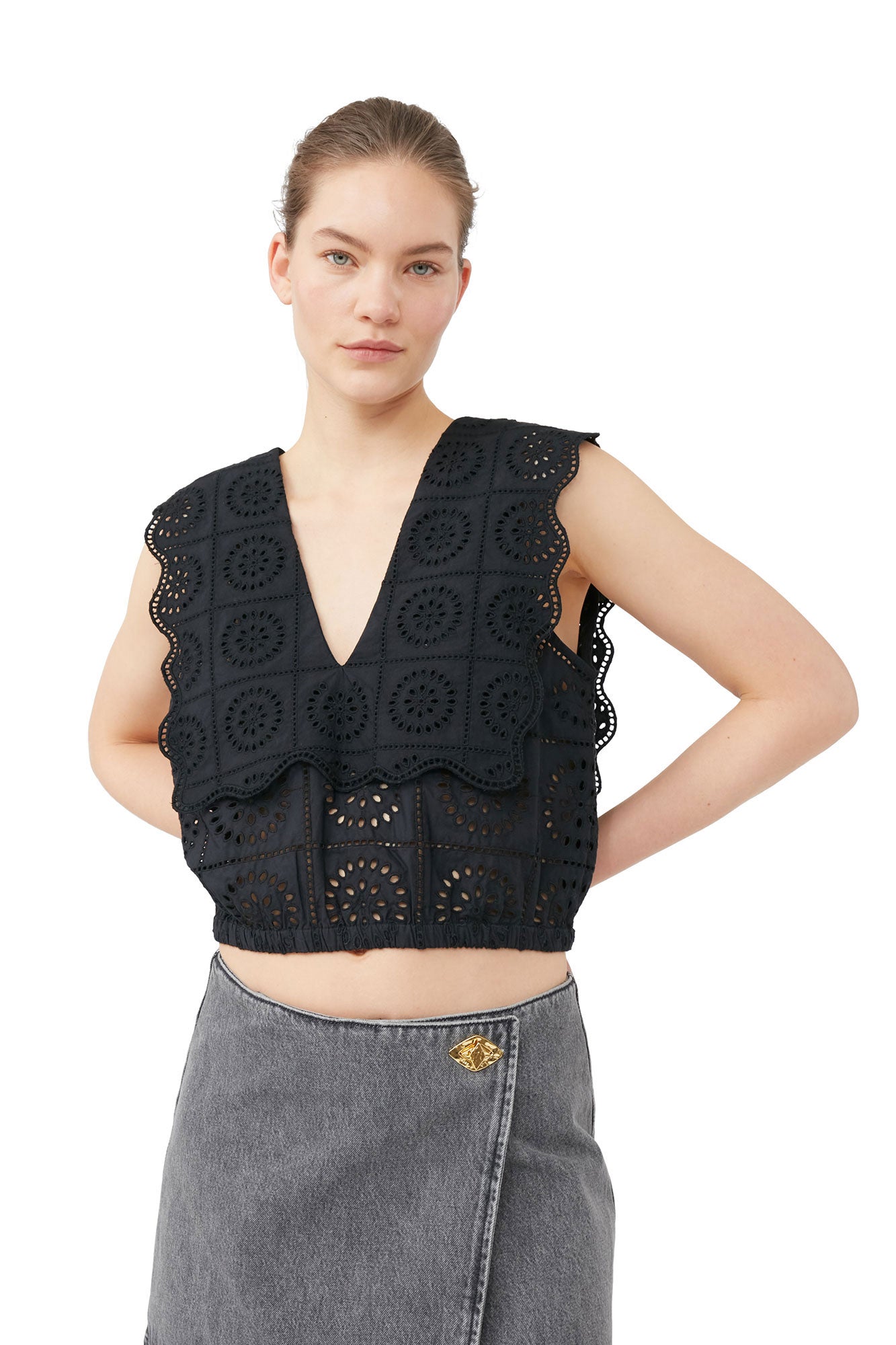 Washed Wrap Mini Skirt | Sharkskin