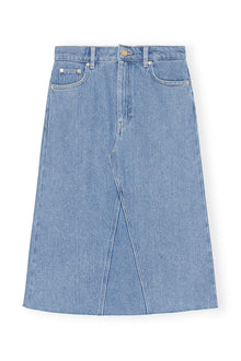 Heavy Denim Midi Skirt | Light Blue Stone