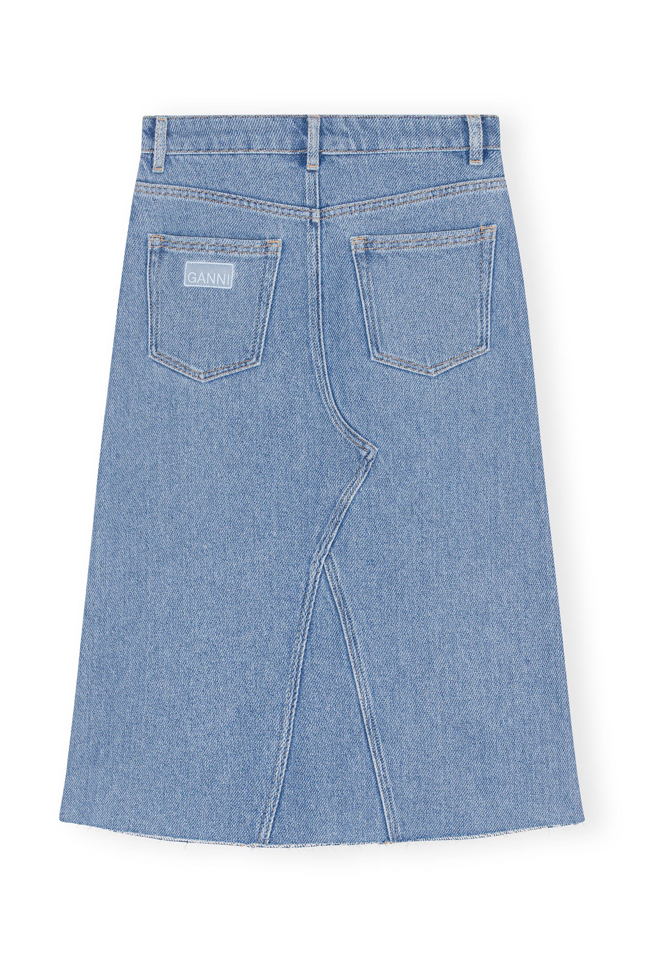 Heavy Denim Midi Skirt | Light Blue Stone