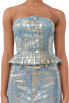 Denim Top | Gold