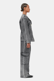 Denim Fitted Blazer | Black Washed