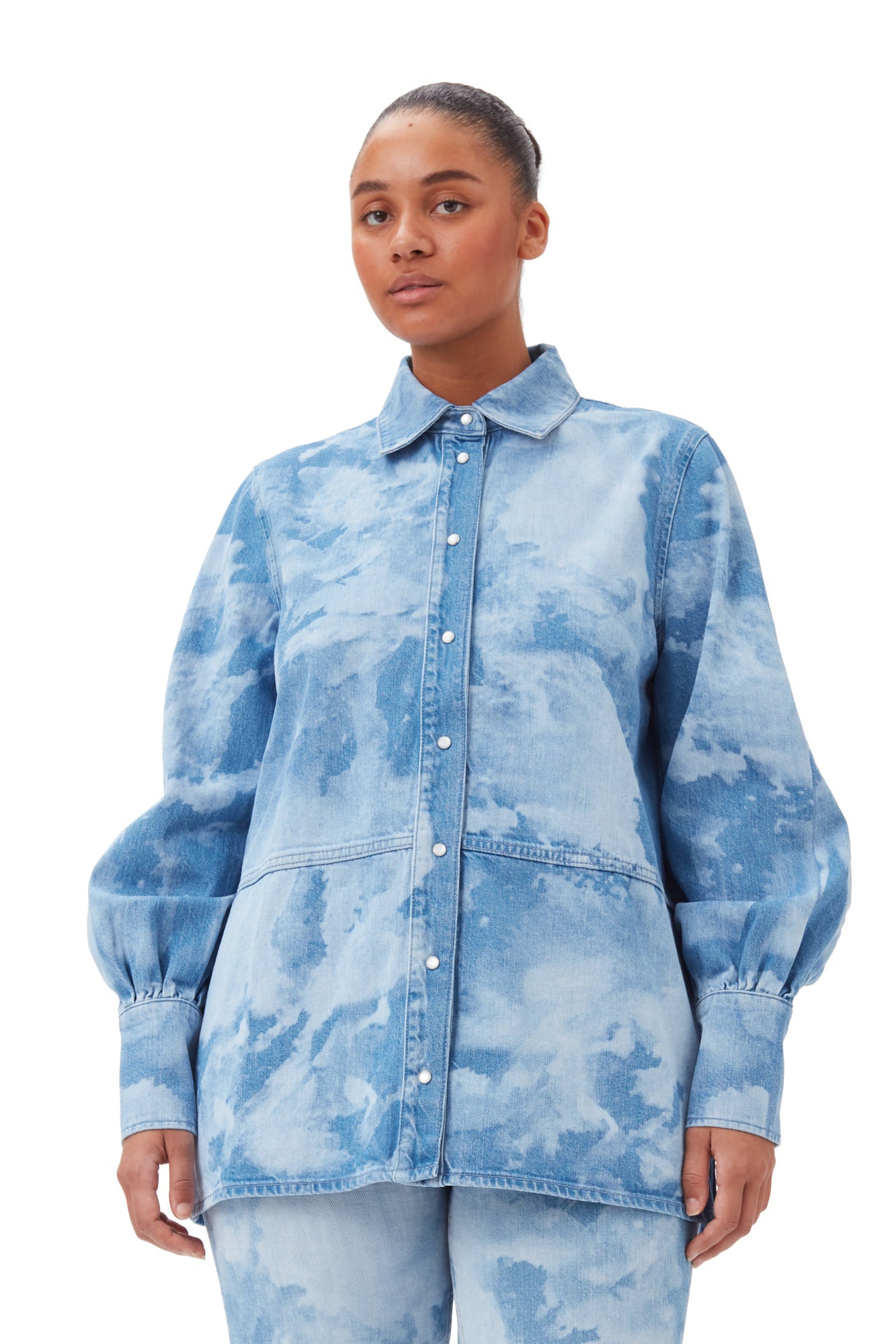Bleach Denim Shirt | Light Blue Stone