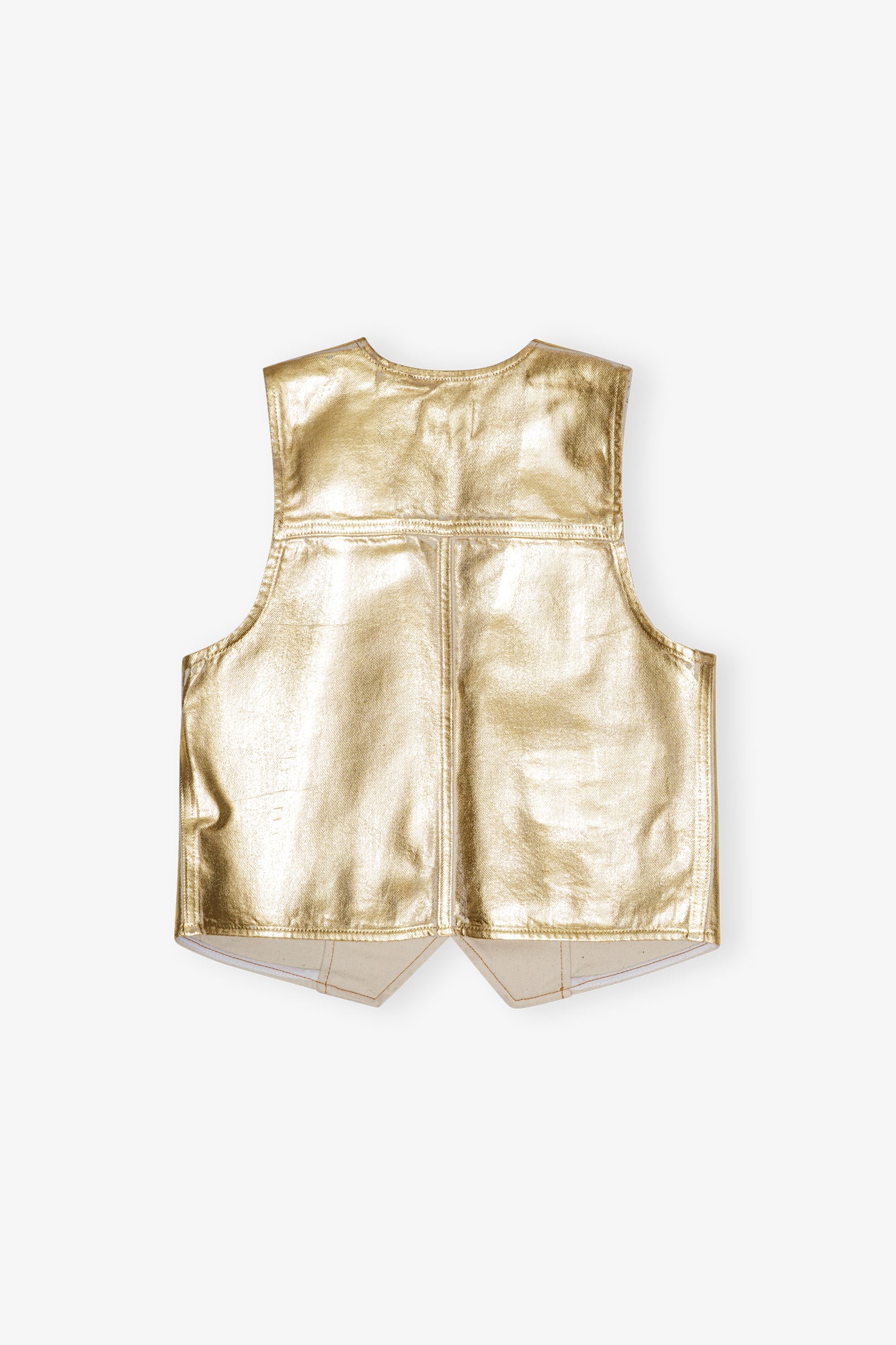 Foil Denim Vest | Egret