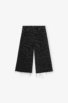 Patterned Denim Shorts | Black