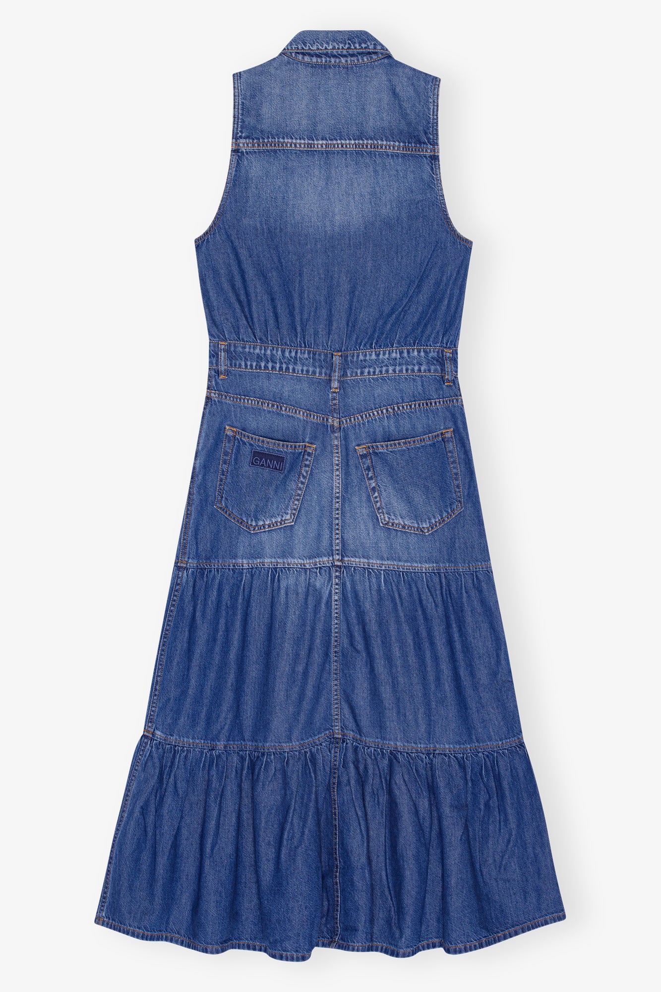 Denim Long Dress | Mid Blue Vintage