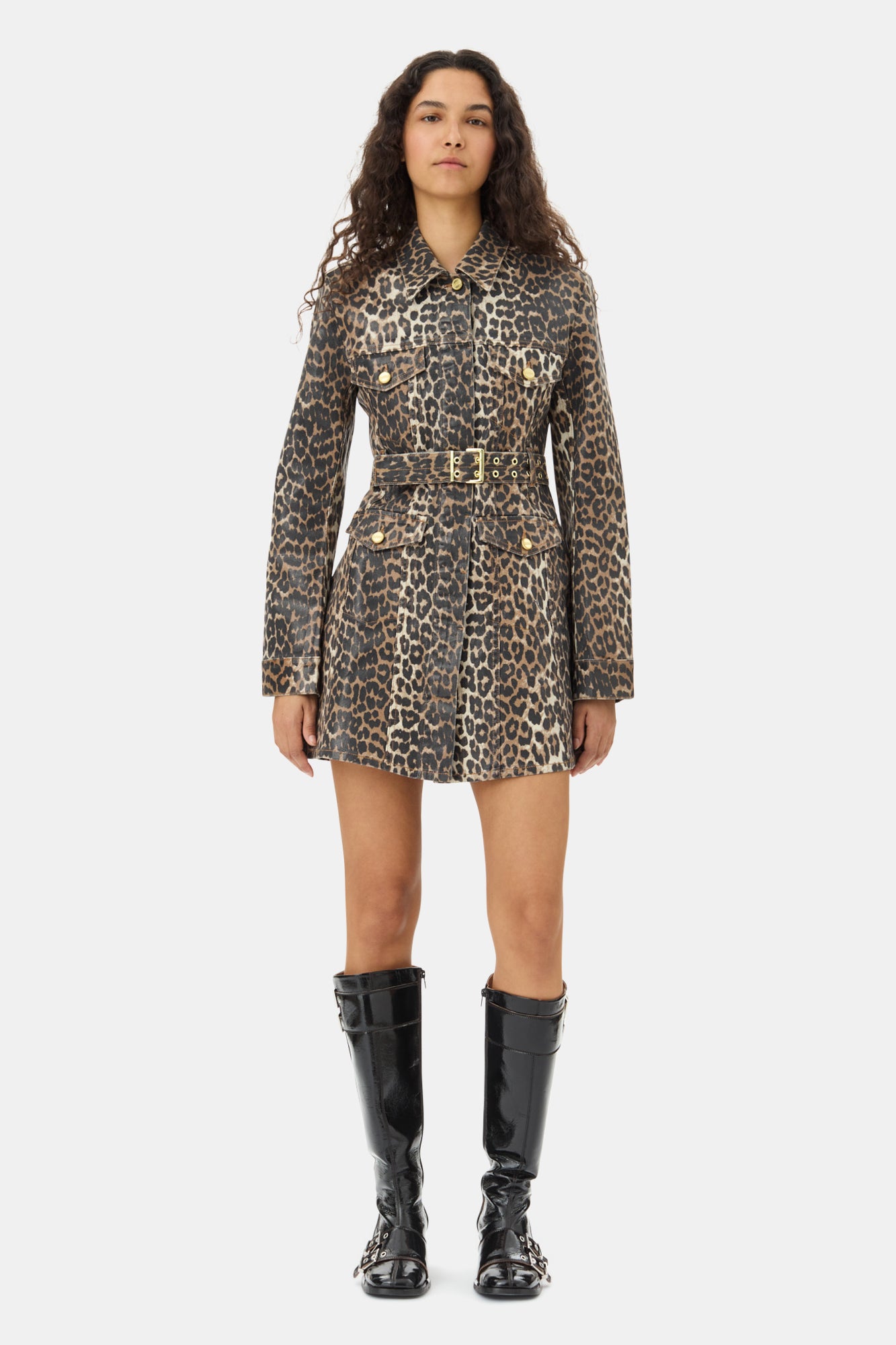 Foil Mini Dress | Leopard