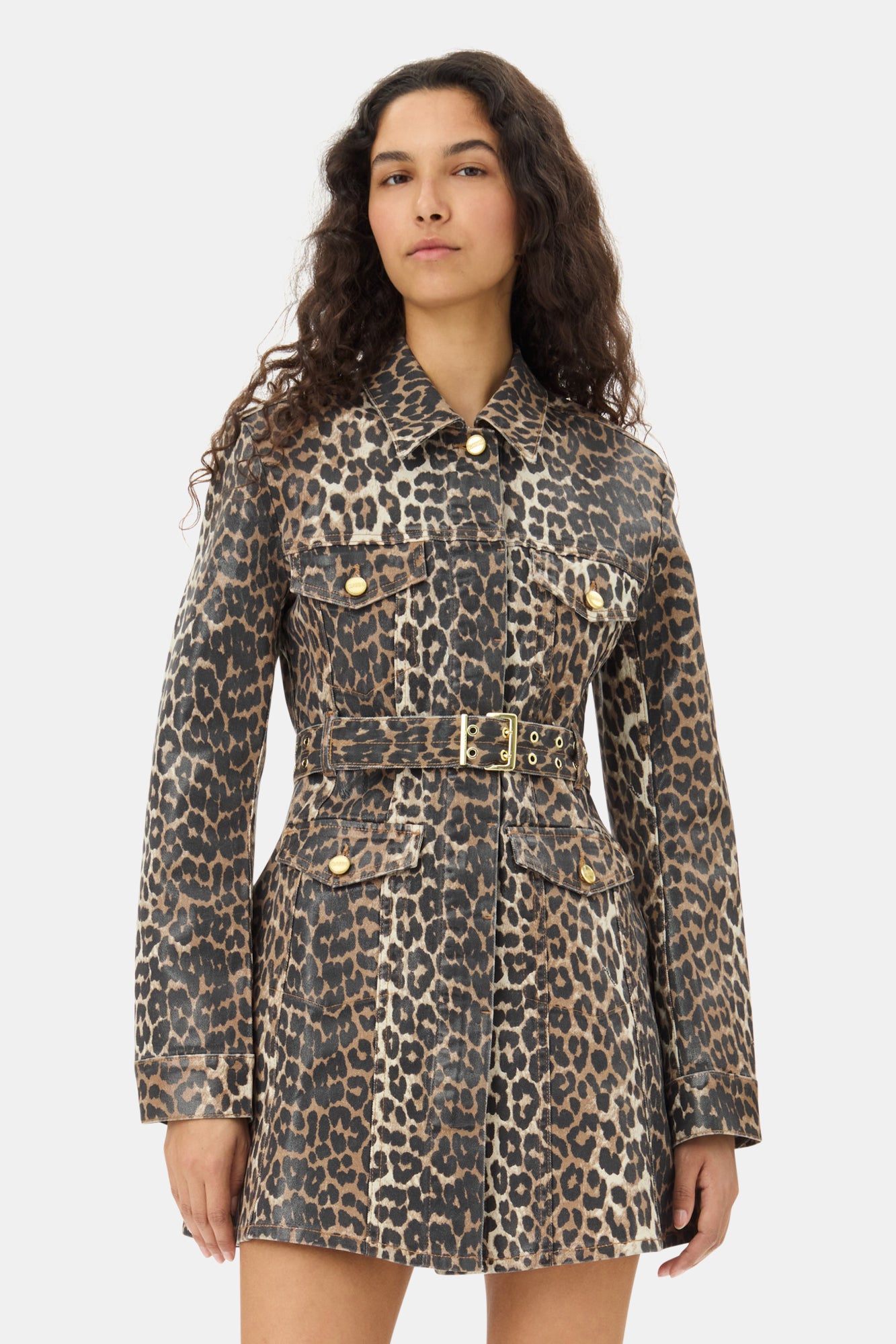 Foil Mini Dress | Leopard