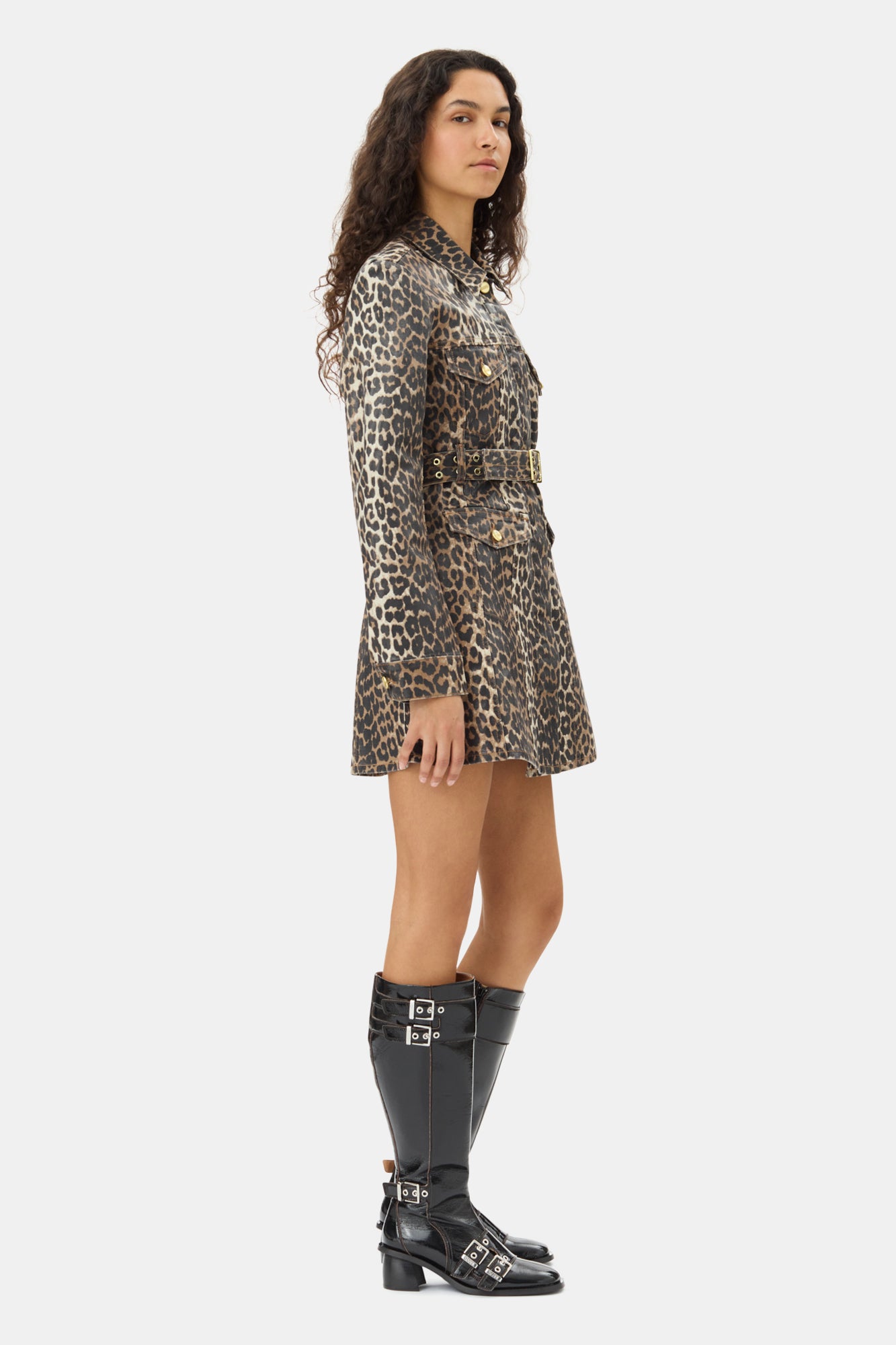 Foil Mini Dress | Leopard