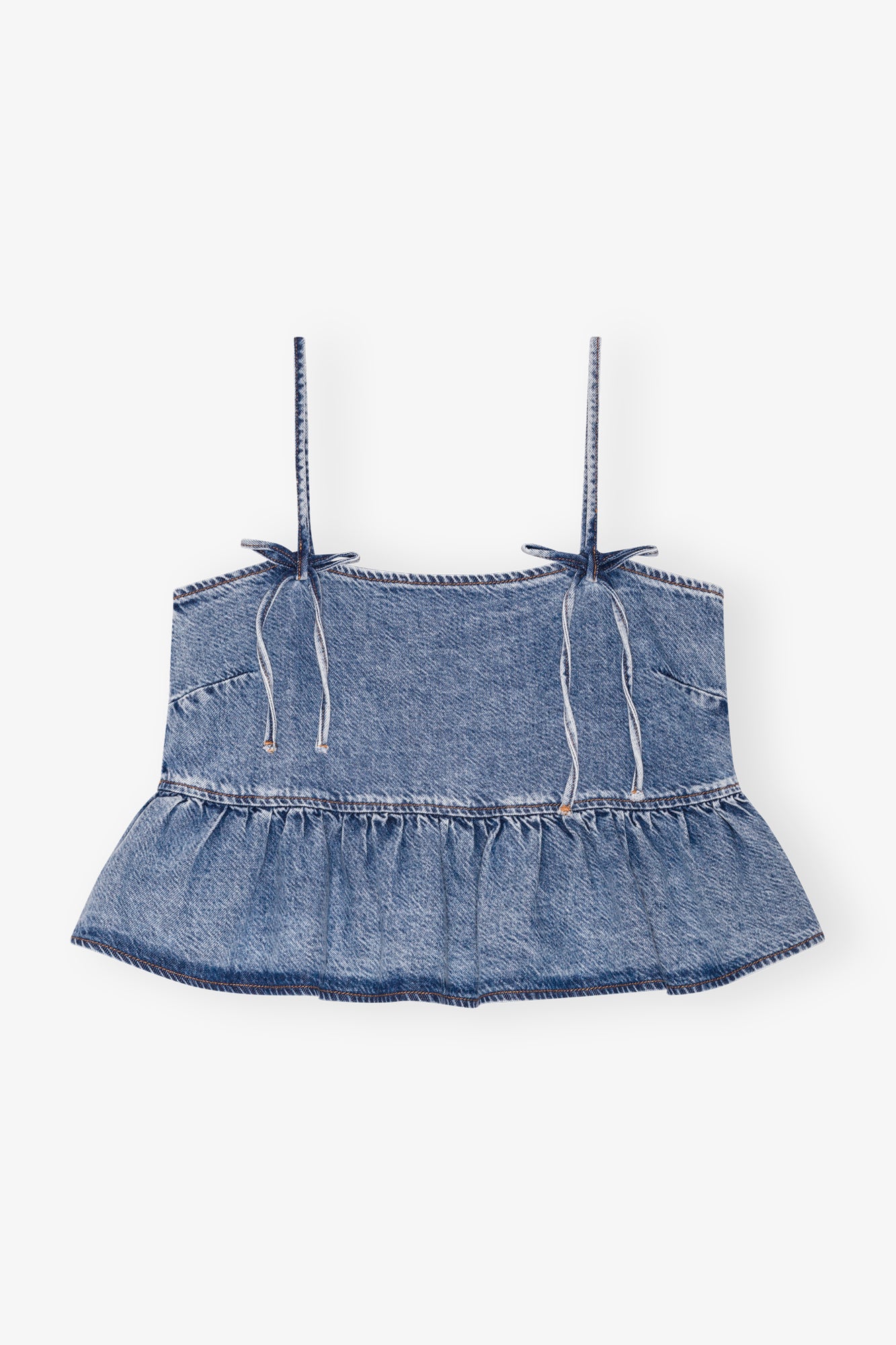 Denim Strap Top | Mid Blue Stone