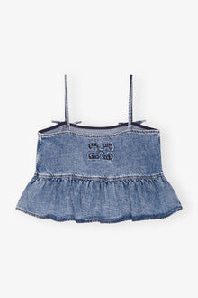 Denim Strap Top | Mid Blue Stone