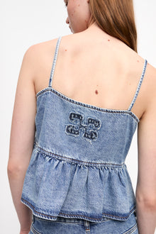 Denim Strap Top | Mid Blue Stone