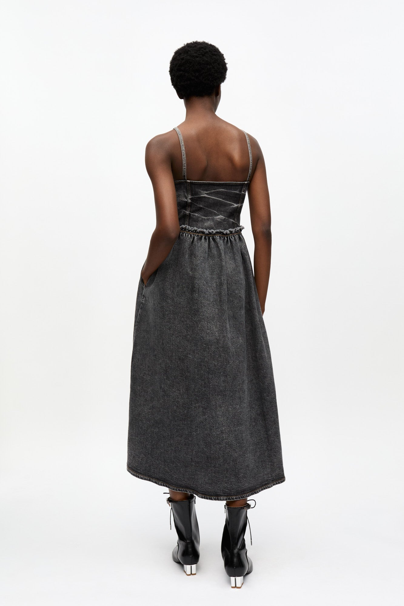 Stretch Future Denim Dress | Black Washed