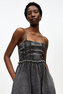 Stretch Future Denim Dress | Black Washed