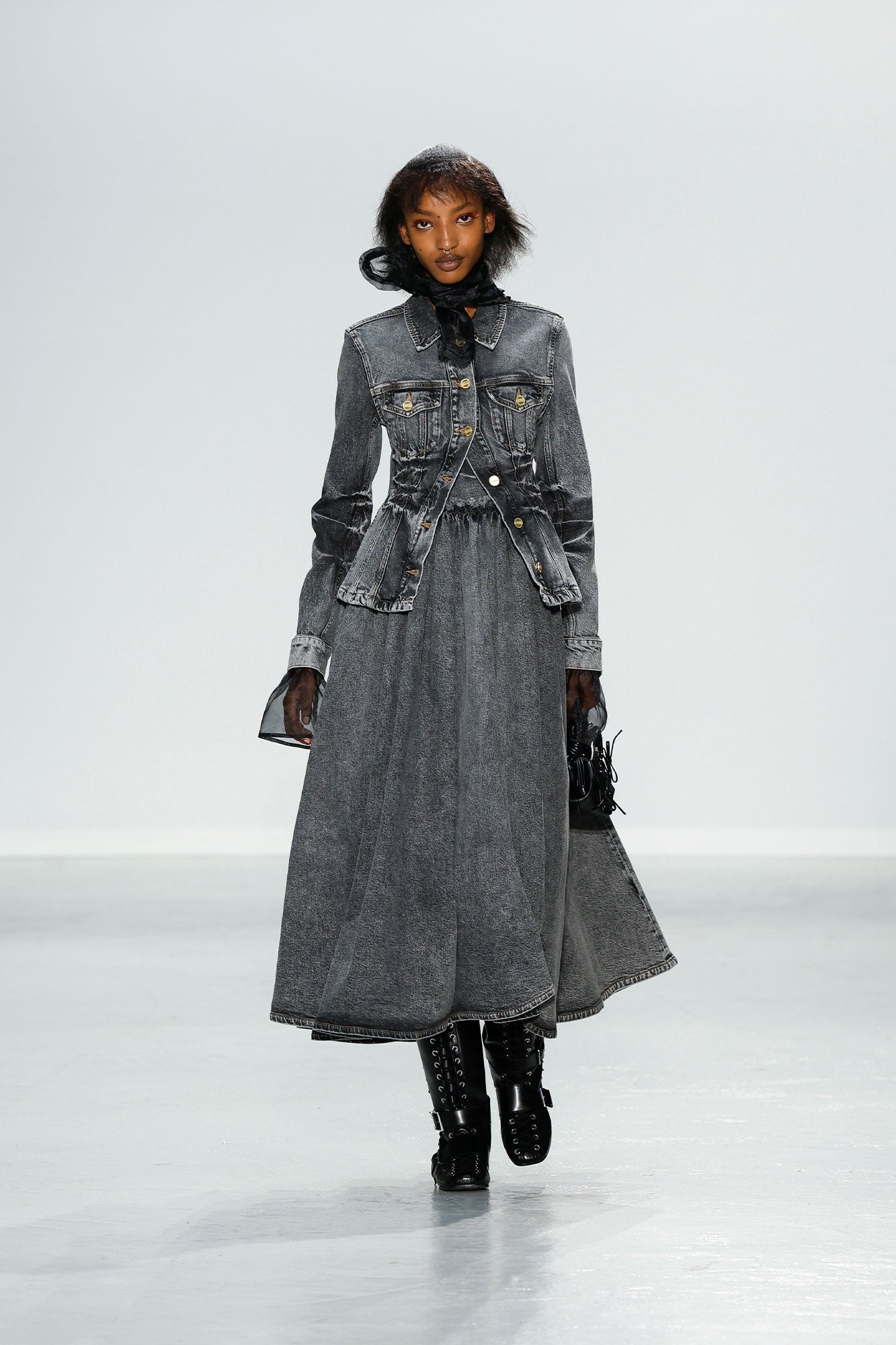 Stretch Future Denim Dress | Black Washed