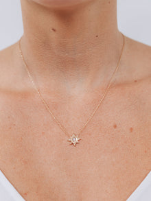 Jac+Jo Icon Vintage Star Necklace | Clear Topaz | 14K Yellow Gold