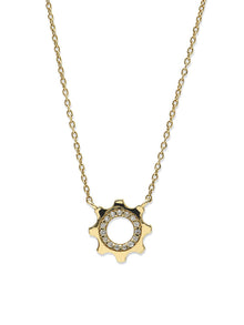 Jac+Jo Cog Mini Pave Necklace | Diamonds | 14K Yellow Gold